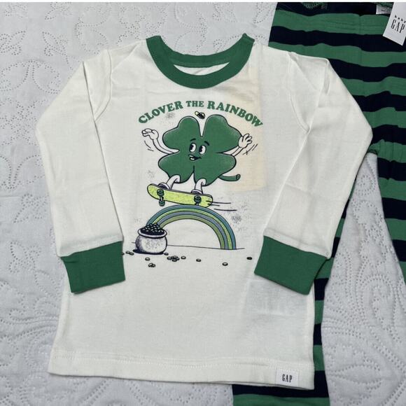 NWT Gap Organic Cotton Shamrock PJs Size 5 - Picture 3 of 5